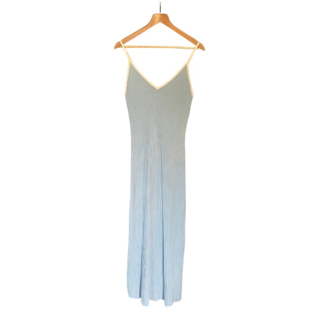 Pretty Lavish Blue Ribbed Dress